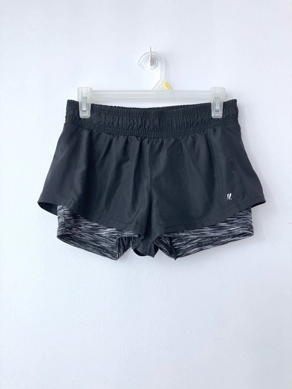 Forever 21 Black Layered Athletic Shorts with Gray Marled biker shorts